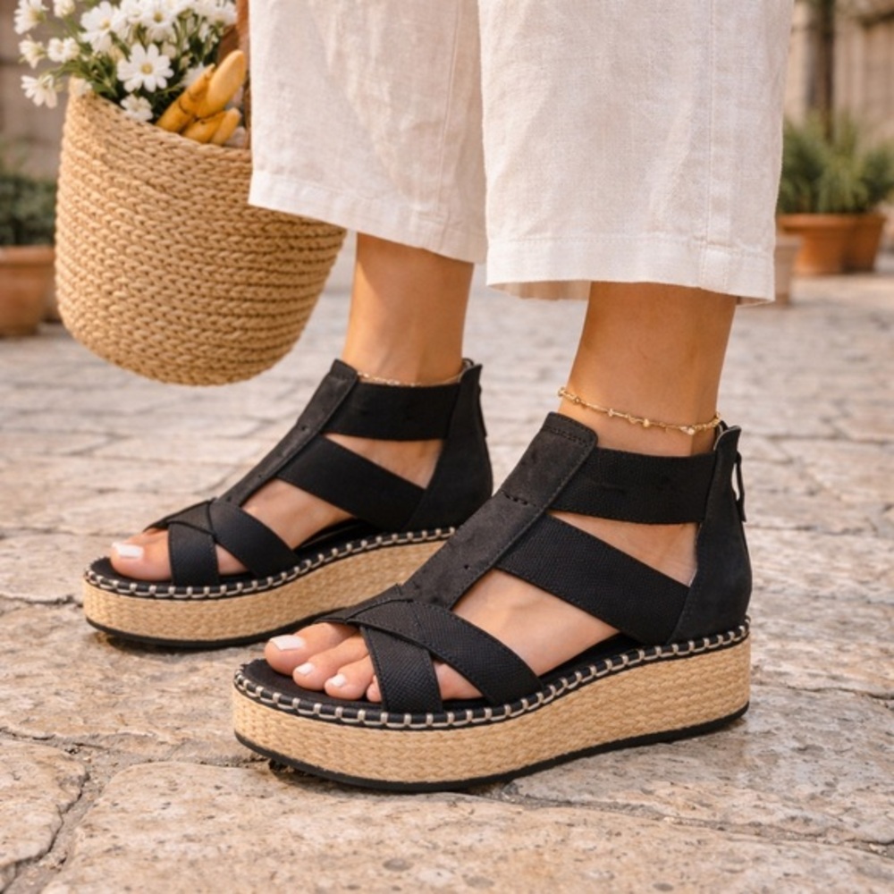 OTBT Platform Espadrille Sandals‎ 6.5 Euro Summer Coastal Travel Boho Wedge